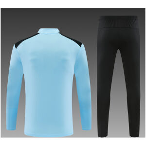 Mens Feyenoord Half-zip Light Blue Training Kit Suit 2026/27 rear view of shirt and shorts