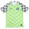 Mens Nigeria Retro Home Jersey 2018 Mens Nigeria Retro Home Jersey 2018 flat-lay view with black-and-white eagle sleeves and NFF crest