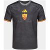 Mens As Roma Third Jersey 2026/27 front view in anthracite with Roman leaf patterns and centered crest