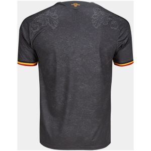 Mens As Roma Third Jersey 2026/27 back view showing marble texture and LOTTA CON IL CUORE neck detail