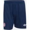 Mens Bayern Munich Away Shorts 2026/27 navy shorts front view with retro Bayern crest and Trefoil logo