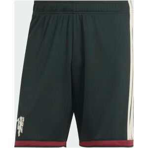 Mens Manchester United Third Shorts 2026/27 pine green shorts front view with Red Devil crest and cream stripes