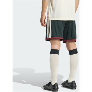 Mens Manchester United Third Shorts 2026/27 pine green shorts rear view showing cream side stripes and burgundy hem