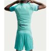 Mens Barcelona Third Shorts 2026/27 Mens Barcelona Third Shorts 2026/27 aqua green shorts rear view showing jacquard texture and side piping