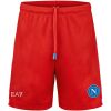 Mens Napoli Third Shorts 2026/27 red shorts front view with circular Napoli N crest and EA7 logo
