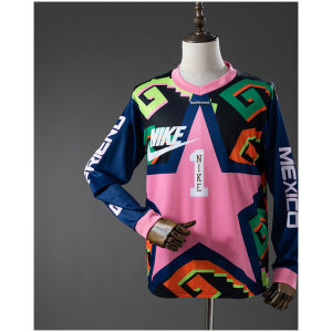 Front view of the Mens Joel Campos Goalkeeper Jersey 2026 showing neon Aztec geometric patterns and pink star