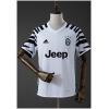 Mens Juventues Retro Third Jersey 2016/17 front view in white with black zebra sleeves and Jeep logo