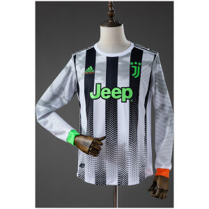 Mens Juventues Retro Long Sleeve Fourth Jersey 2019/20 front view with Palace design and neon cuffs