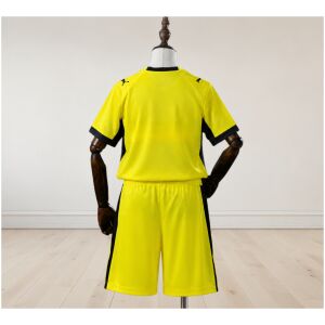 Kids Olympique Marseille Yellow Goalkeeper Kit 2026/27 rear view of shirt and shorts