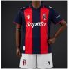 Kids Bologna Home Jersey 2026/27 front view with red and navy stripes