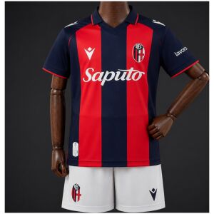 Kids Bologna Home Jersey 2026/27 Kids Bologna Home Jersey 2026/27 front view with red and navy stripes