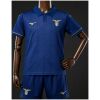 Kids Lazio third jersey 2026/27 front view in navy blue with gold crest