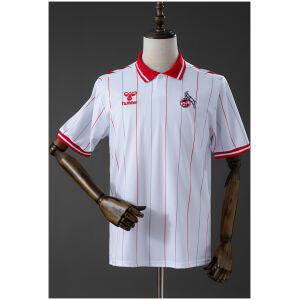 Mens Koln FC White Special Edition Jersey 2026/27 Mens Koln FC White Special Edition Jersey 2026/27 front view in white with red pinstripes and polo collar