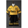 Kids Liverpool Retro Third Kit 1994/96 front view featuring yellow jersey and black shorts with Carlsberg sponsor