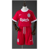 Kids Liverpool Retro Home Kit 1995/96 front view showing red jersey and shorts with Carlsberg sponsor