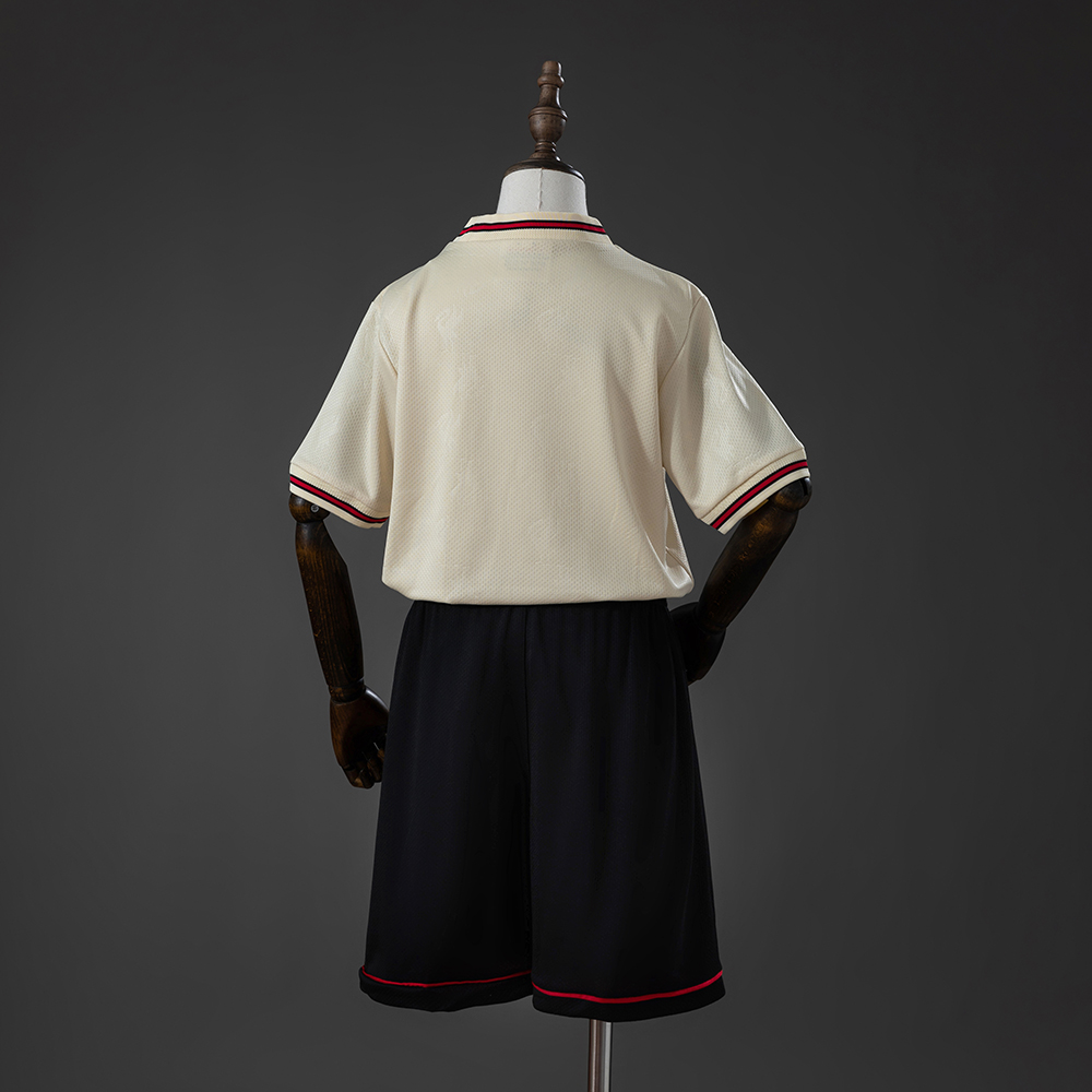 Kids Liverpool Retro Away Kit 1996/97 Kids Liverpool Retro Away Kit 1996/97 rear view of shirt and shorts