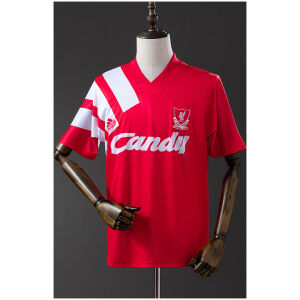 Mens Liverpool Retro Home Jersey 2001/02 front view on mannequin