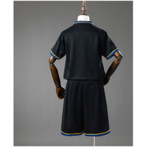 Kids Manchester United Retro Away Kit 1993/94 rear view of shirt and shorts