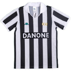 Mens Juventus Retro Home Jersey 1992/94 front view with DANONE chest sponsor