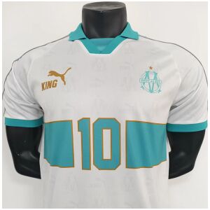 Mens Olympique Marseille White Retro Special Jersey 2026/27 front view with gold Puma logo