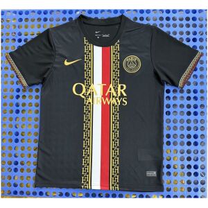 Mens Paris Saint-Germain Black Training Jersey 2026/27 front view with gold emblem