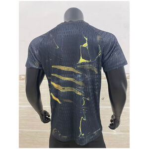 Mens Paris Saint-Germain Night Black Special Jersey 2026/27 front view with gold swirls
