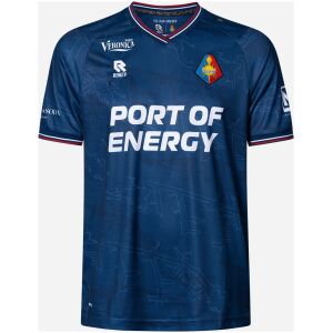Mens Telstar away jersey 2026/27 navy with tonal line-art graphics and red trim