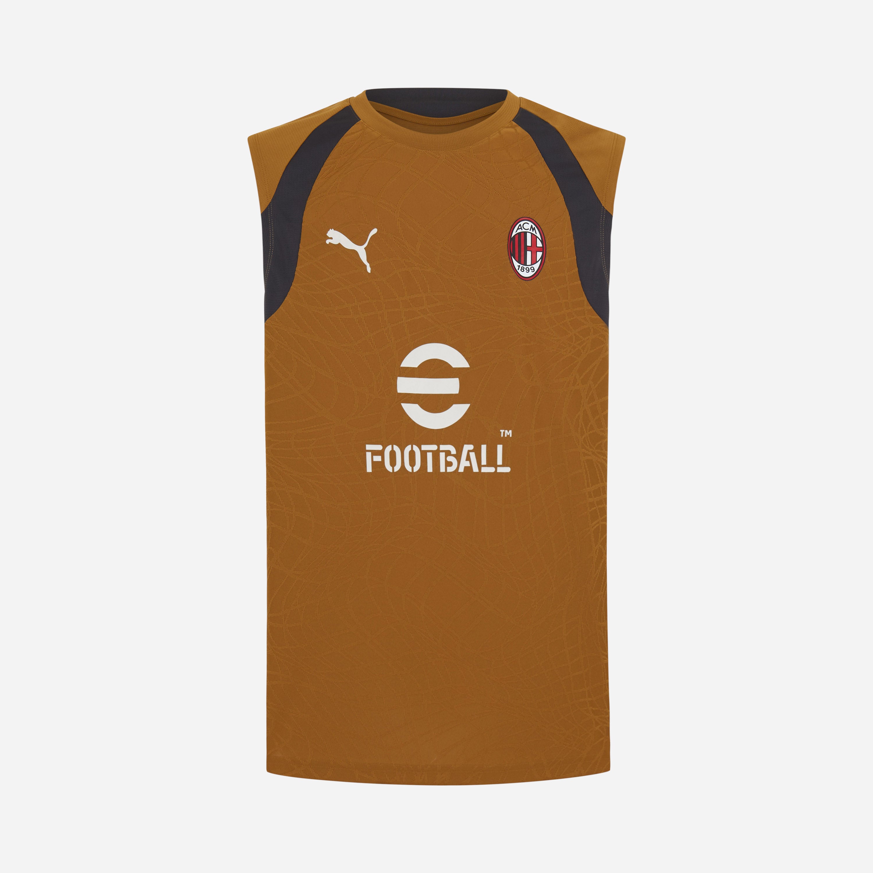 Mens AC Milan Gold Sleeveless Training Jersey 2026/27 Mens AC Milan Gold Sleeveless Training Jersey 2026/27