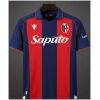 Mens Bologna home jersey 2026/27 front view with red and navy vertical stripes