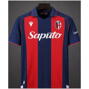 Mens Bologna Home Jersey 2026/27 Mens Bologna home jersey 2026/27 front view with red and navy vertical stripes