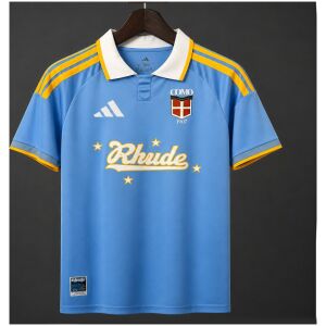 Front view of Mens Como Third Jersey 2026/27 with sky blue polo styling