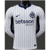 Mens Inter Milan away long sleeve jersey front view with blue pinstripes