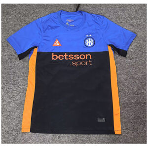 Mens Inter Milan Black Blue Third Jersey 2026/27 front view with orange accents