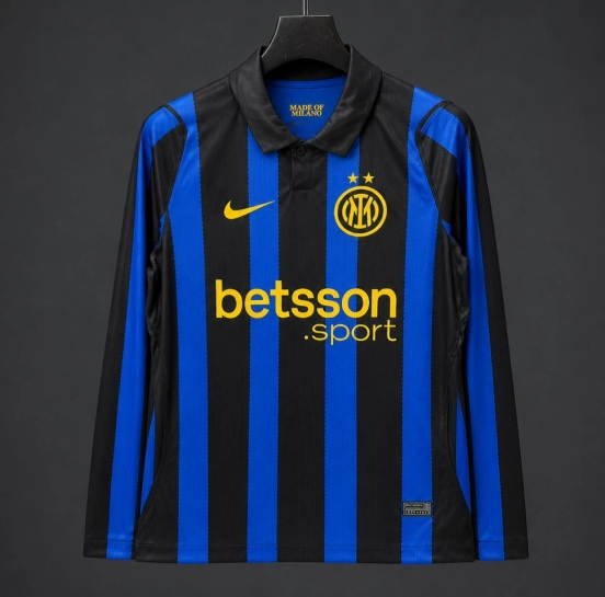 Mens Inter Milan Home Long Sleeve Jersey 2026/27 Mens Inter Milan Home Long Sleeve Jersey 2026/27