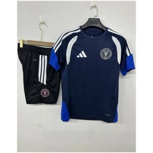 Mens Inter Milan navy training set front view with shirt and black shorts