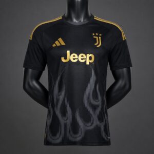 Mens Juventus Black & Gold with Flame Pattern Special Edition Jersey 2026/27 Mens Juventus Black & Gold with Flame Pattern Special Edition Jersey 2026/27
