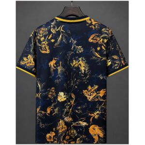 Mens Napoli Concept Jersey Navy Blue and Gold Ornate Floral Pattern Edition Jersey 2026/27 rear view showing matching team styling