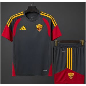 Mens Roma Training Set 2026/27 Mens Roma Training Set 2026/27 front view with red sleeves and training shorts