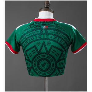 Womens Mexico Style Home Crop Top 2026 rear view showing authentic team styling