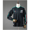 Mens Mexico Long Sleeve Third Jersey 2026 front view in black with Aztec jacquard patterns and tricolor sleeve stripes