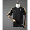 Mens Mexico black T-shirt with gold pinstripes front view