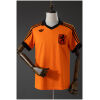 Mens Netherlands Retro Home Jersey 1978 orange shirt front view with black polo collar and KNVB crest