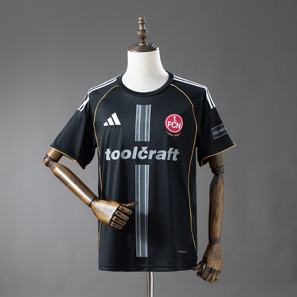 Mens Nurnberg Jersey 2025/26 Mens Nurnberg 2025/26 black football shirt with 1. FCN crest front view