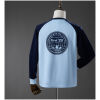 Mens Oasis Tour Three-Striped Sky Blue Long Sleeve T-Shirt Mens Oasis Tour Three-Striped Sky Blue Long Sleeve T-Shirt rear view showing matching team styling