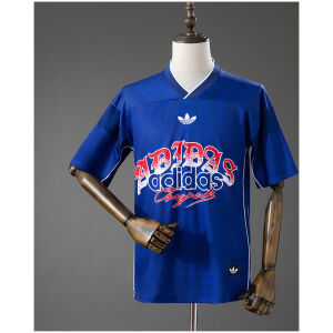 Mens Originals ROSES – Blue Jersey front view in royal blue with floral rose pattern and retro graphics