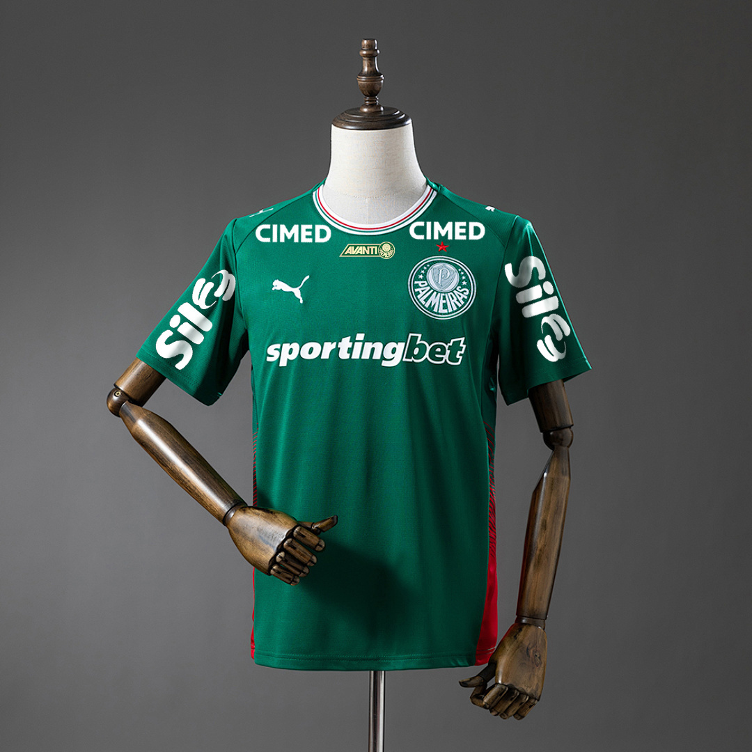 Mens Palmeiras All sponsors Home Jersey 2026/27 Front view of the Mens Palmeiras All sponsors Home Jersey 2026/27 in emerald green with full sponsors