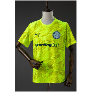 Mens Palmeiras GK Third Jersey 2026/27 Mens Palmeiras GK Third Jersey 2026/27 front view in neon volt yellow with camo pattern and club crest