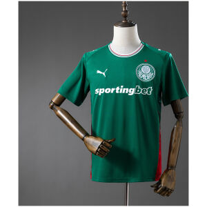 Mens Palmeiras Home Jersey 2026/27 Green Palmeiras home jersey with red side panels and crest, front view