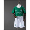 Front view of the Kids Palmeiras Home Kit 2026/27 showing green jersey with tricolor collar and white shorts
