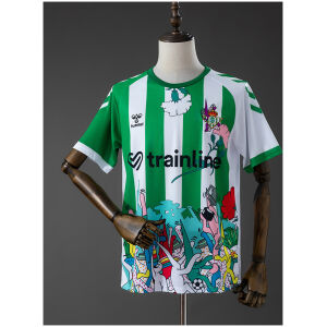 Mens Real Betis Pre-Match Jersey 2025/26 green and white shirt with carnival graphics and Betis crest